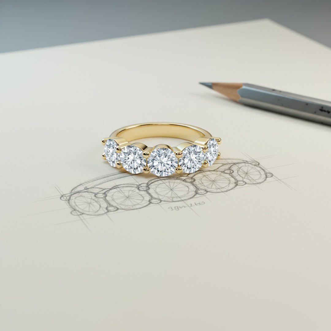 'Emily' 5 Stone 3.00ct Diamond Wedding Ring