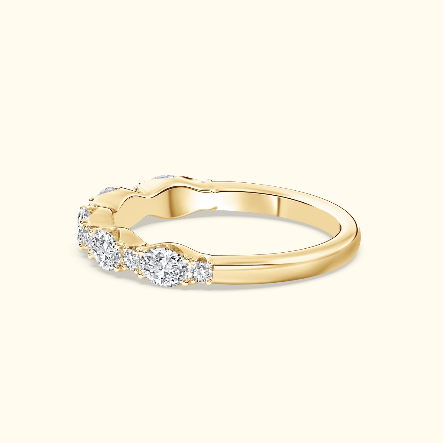 'Chrissy' Round & Oval 1.15ct Diamond Wedding Band