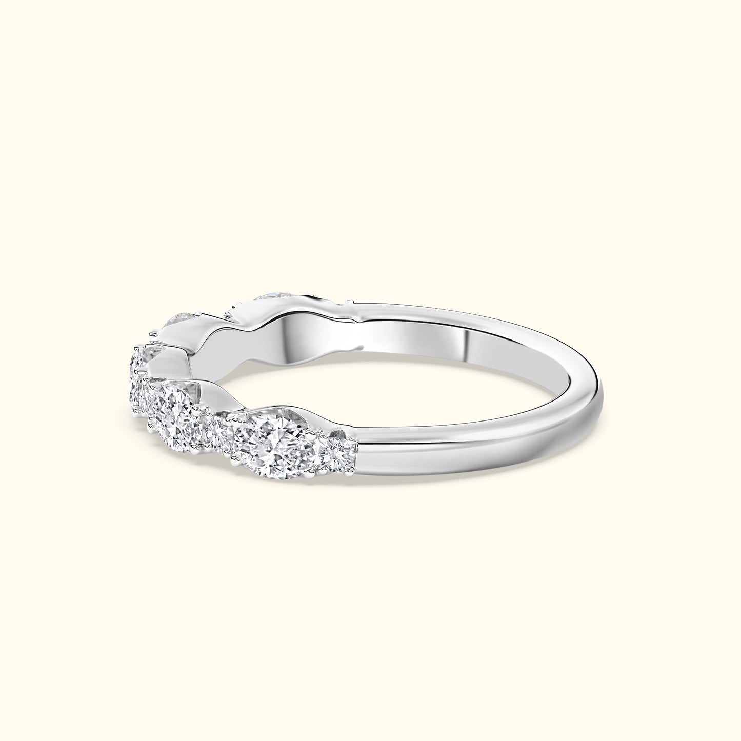 'Chrissy' Round & Oval 1.15ct Diamond Wedding Band