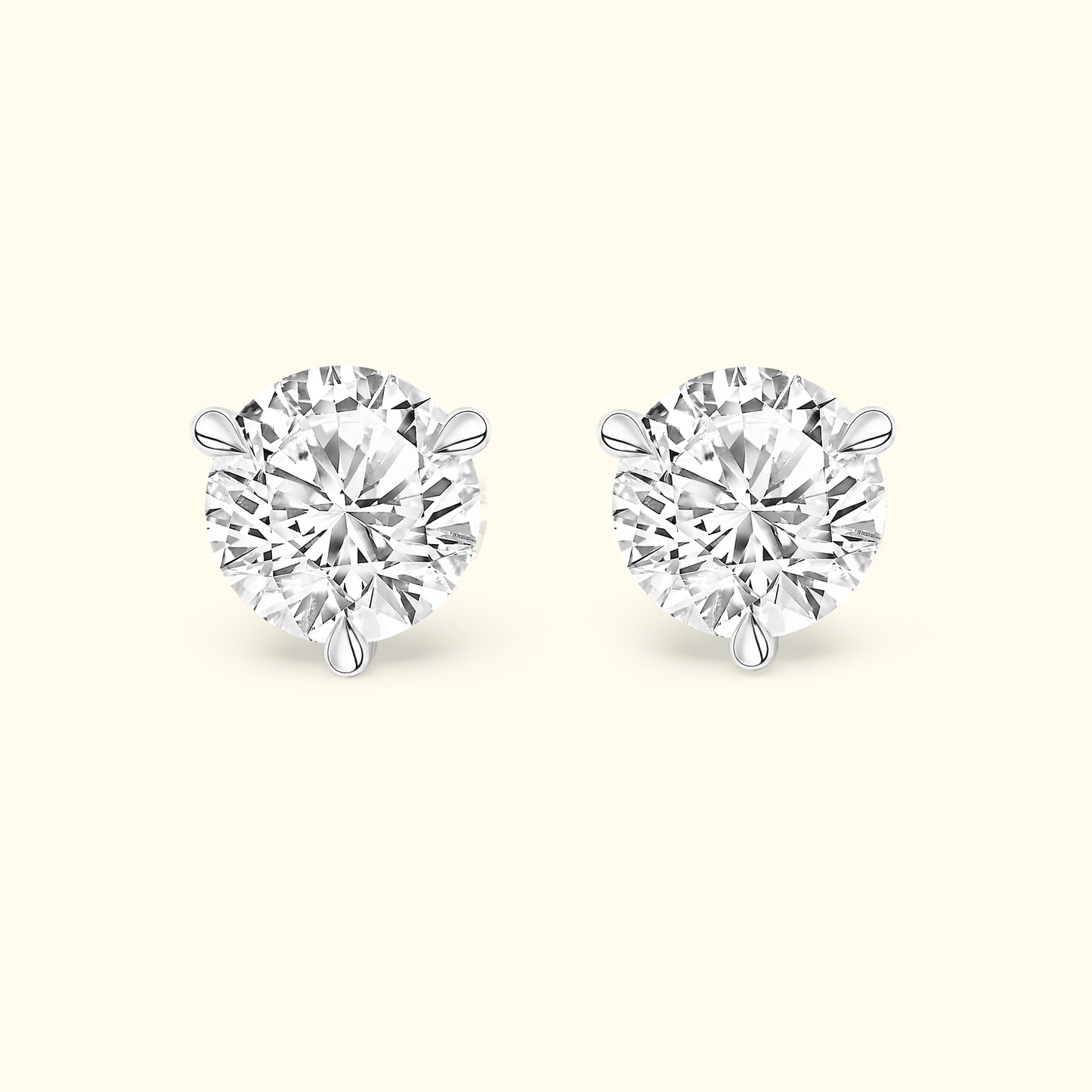 Three Prong Round Diamond Stud Earring (1 ct. tw.)