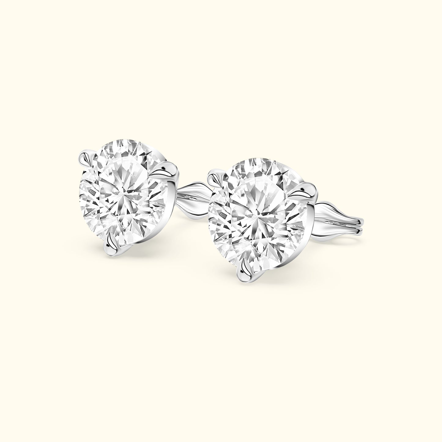 Three Prong Round Diamond Stud Earring (1 ct. tw.)