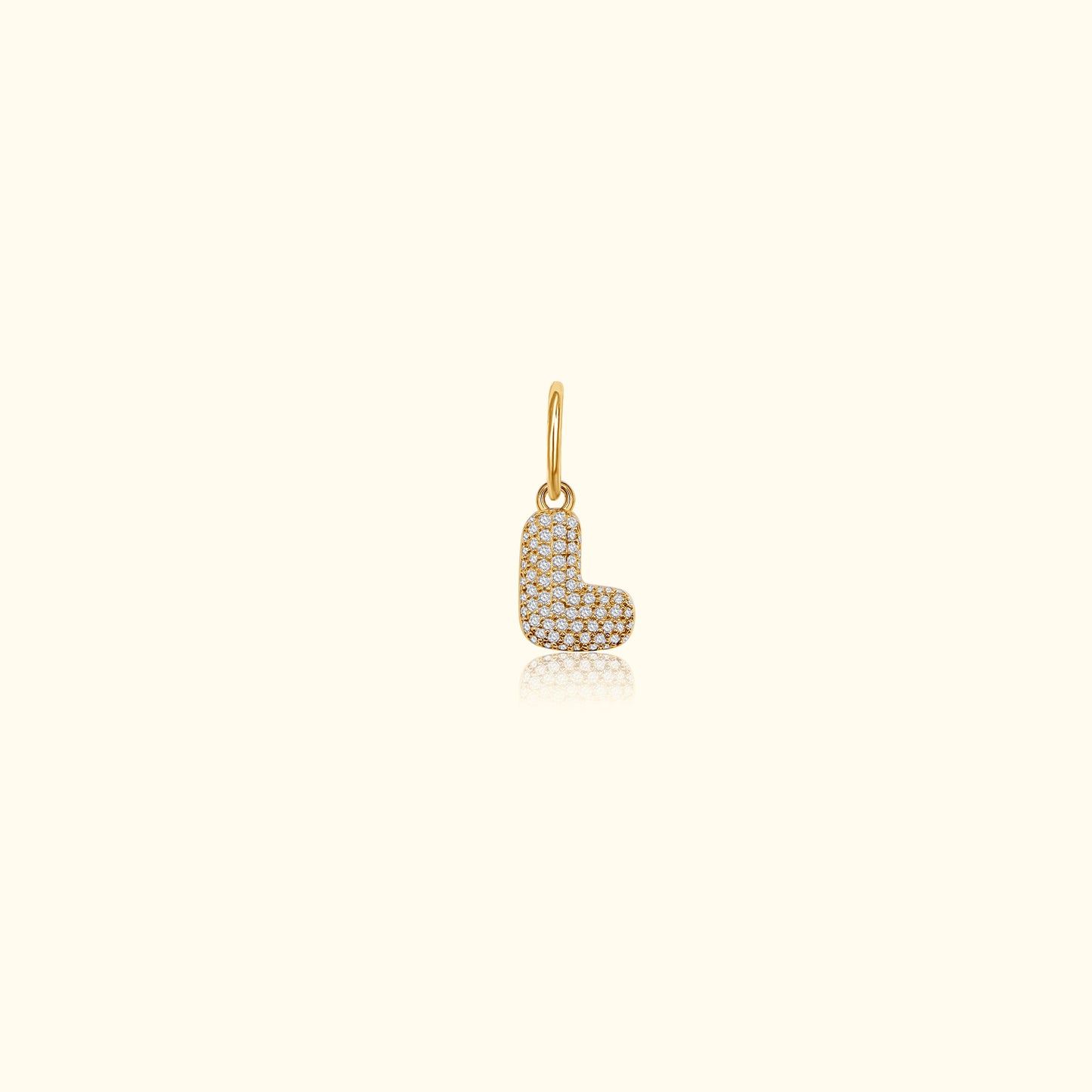 Diamond Puff 'L' Pendant
