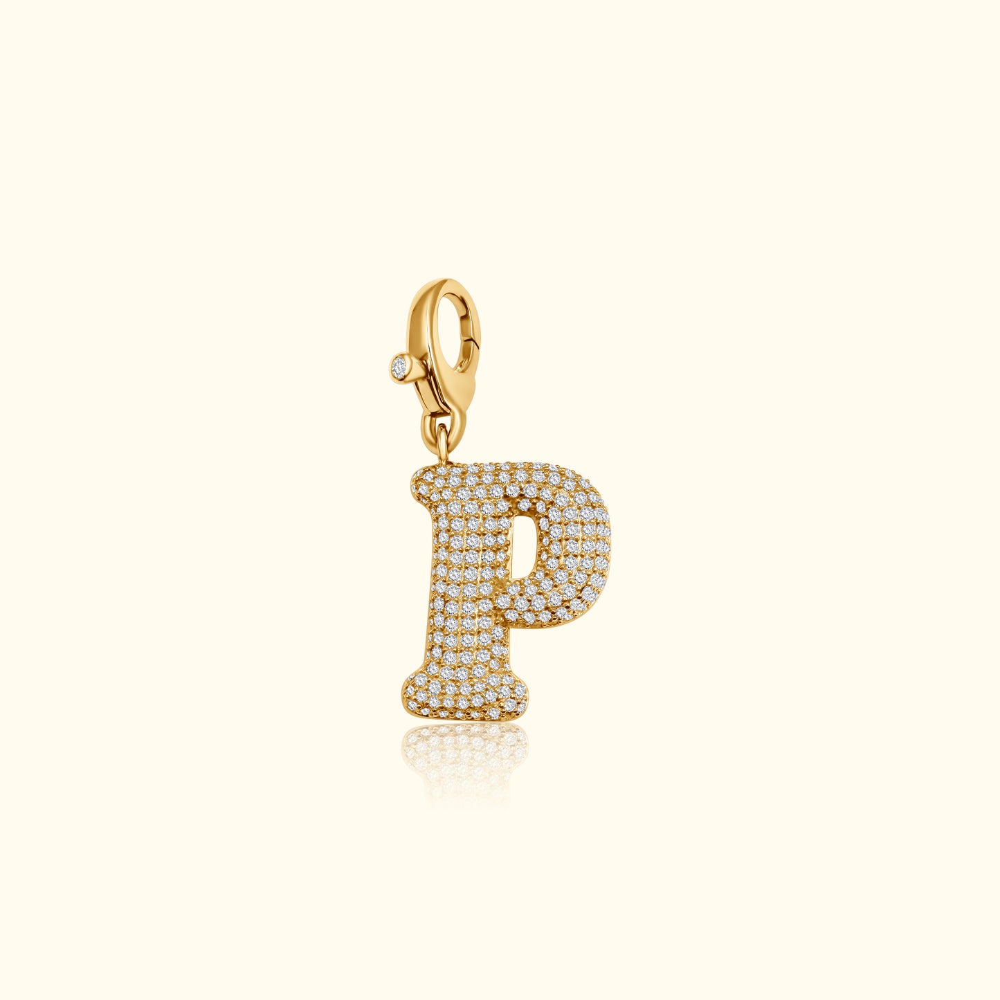 Puff Diamond 'P' Initial Pendant