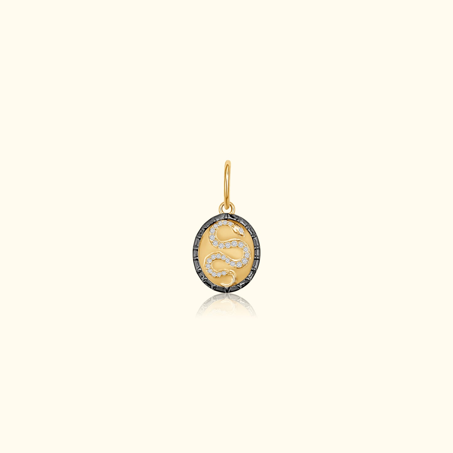 Diamond Snake Oval Pendant