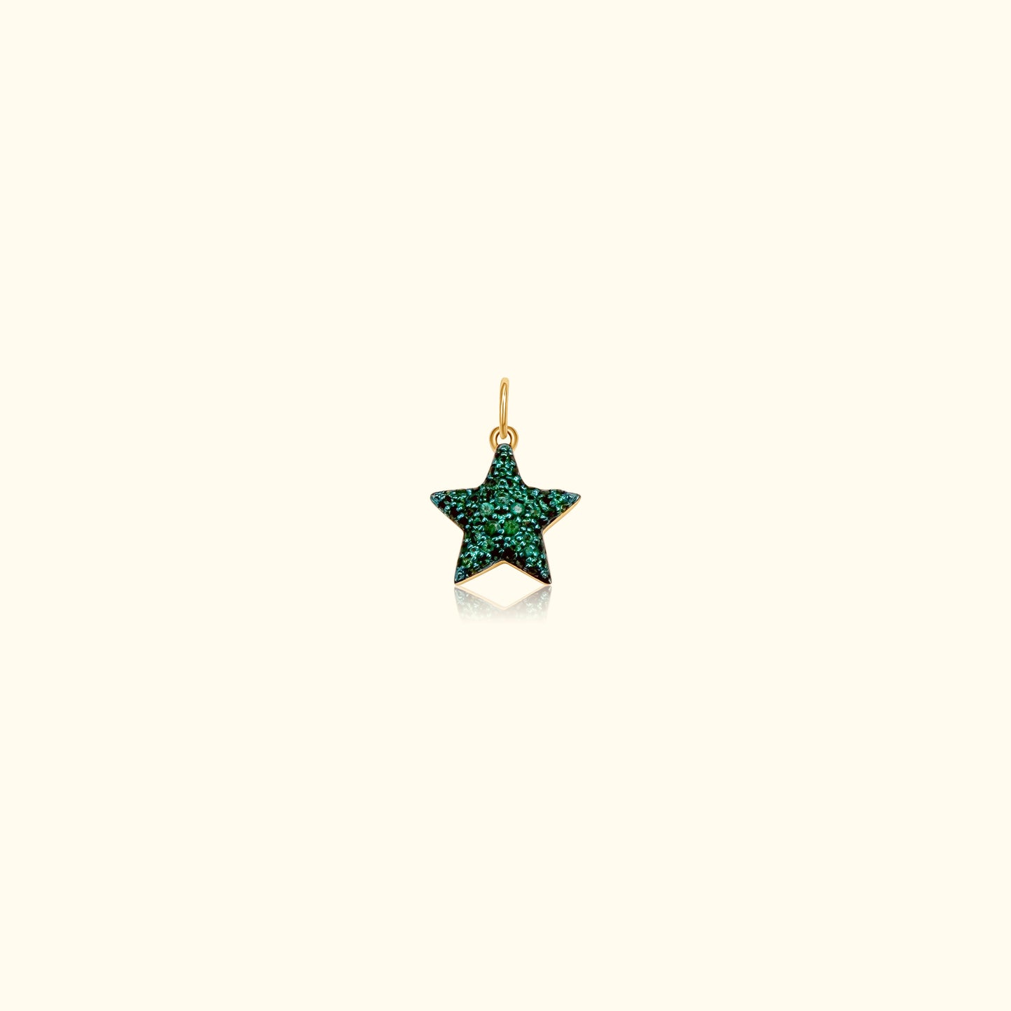 50/50 Diamond and Emerald Puff Star Pendant