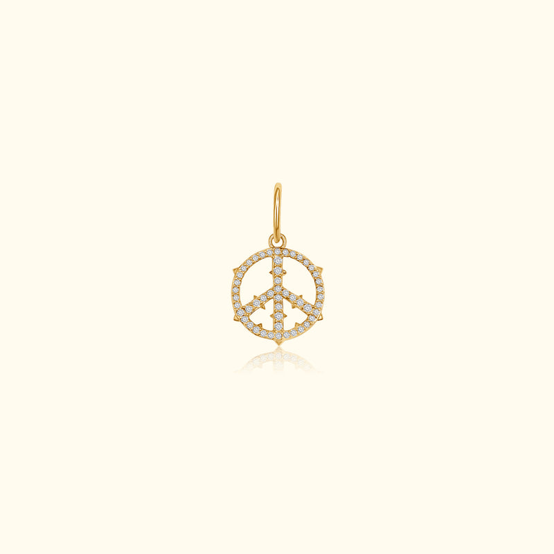 Diamond Peace Sign Pendant