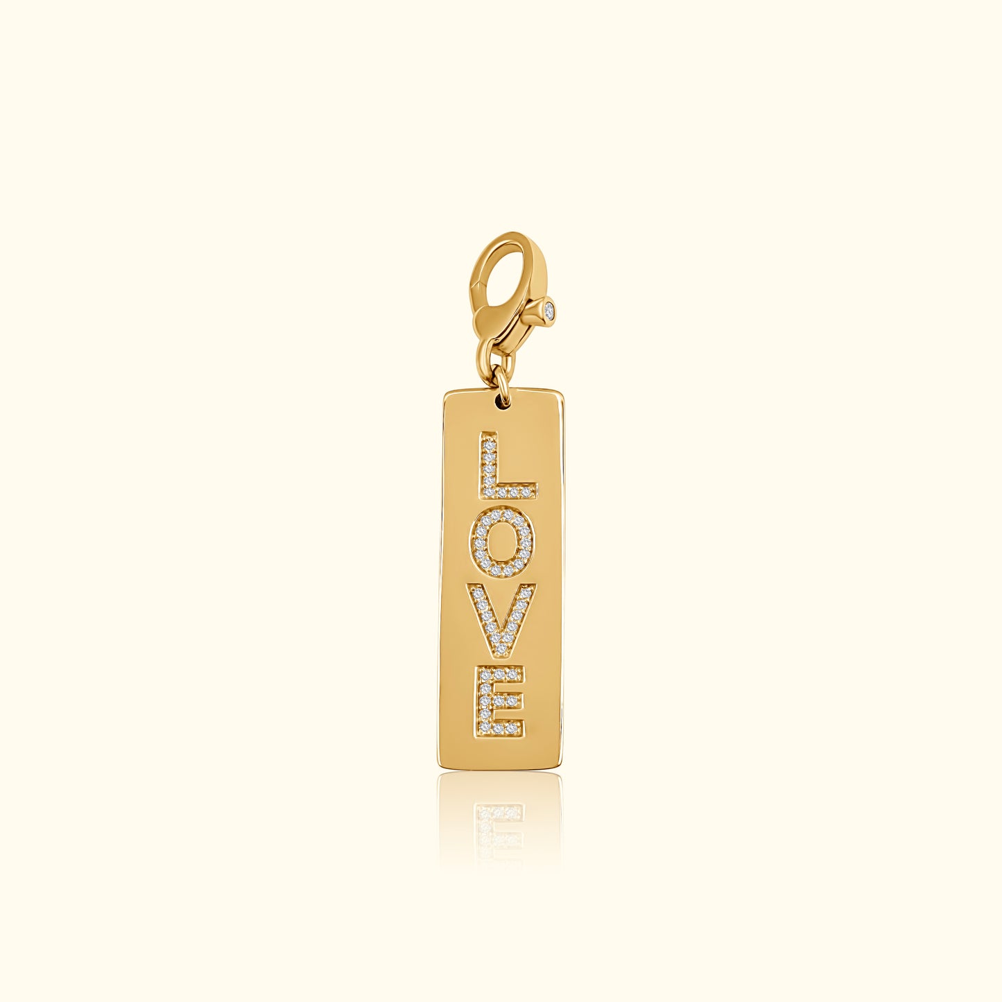 Diamond 'Love' Dog Tag Pendant