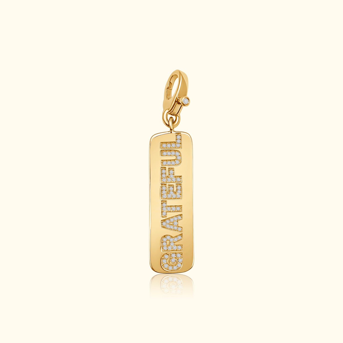 Diamond 'Grateful' Dog Tag Pendant