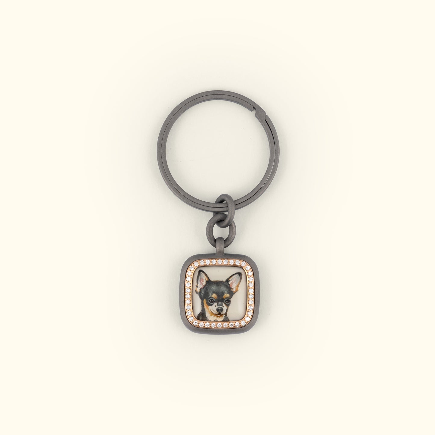 The Billig Custom Hand-Painted Pet Pawtrait Keychain