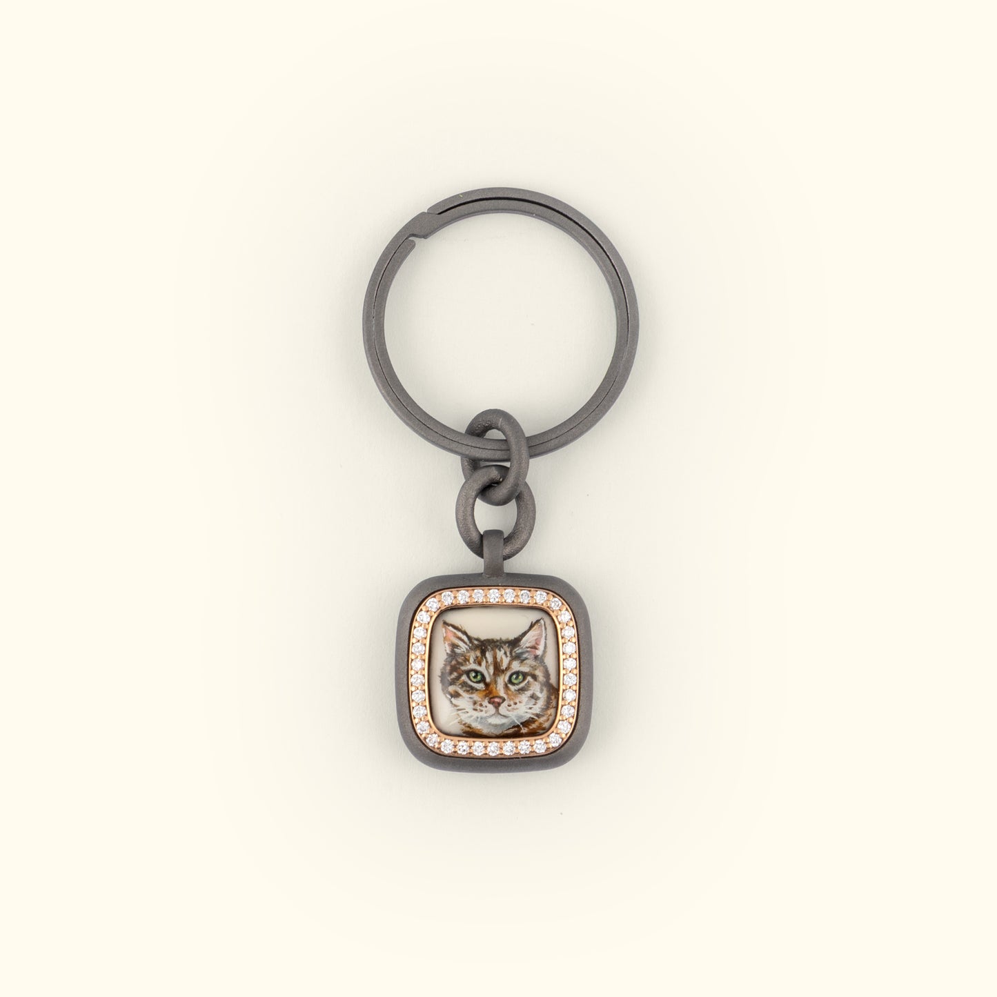 The Billig Custom Hand-Painted Pet Pawtrait Keychain