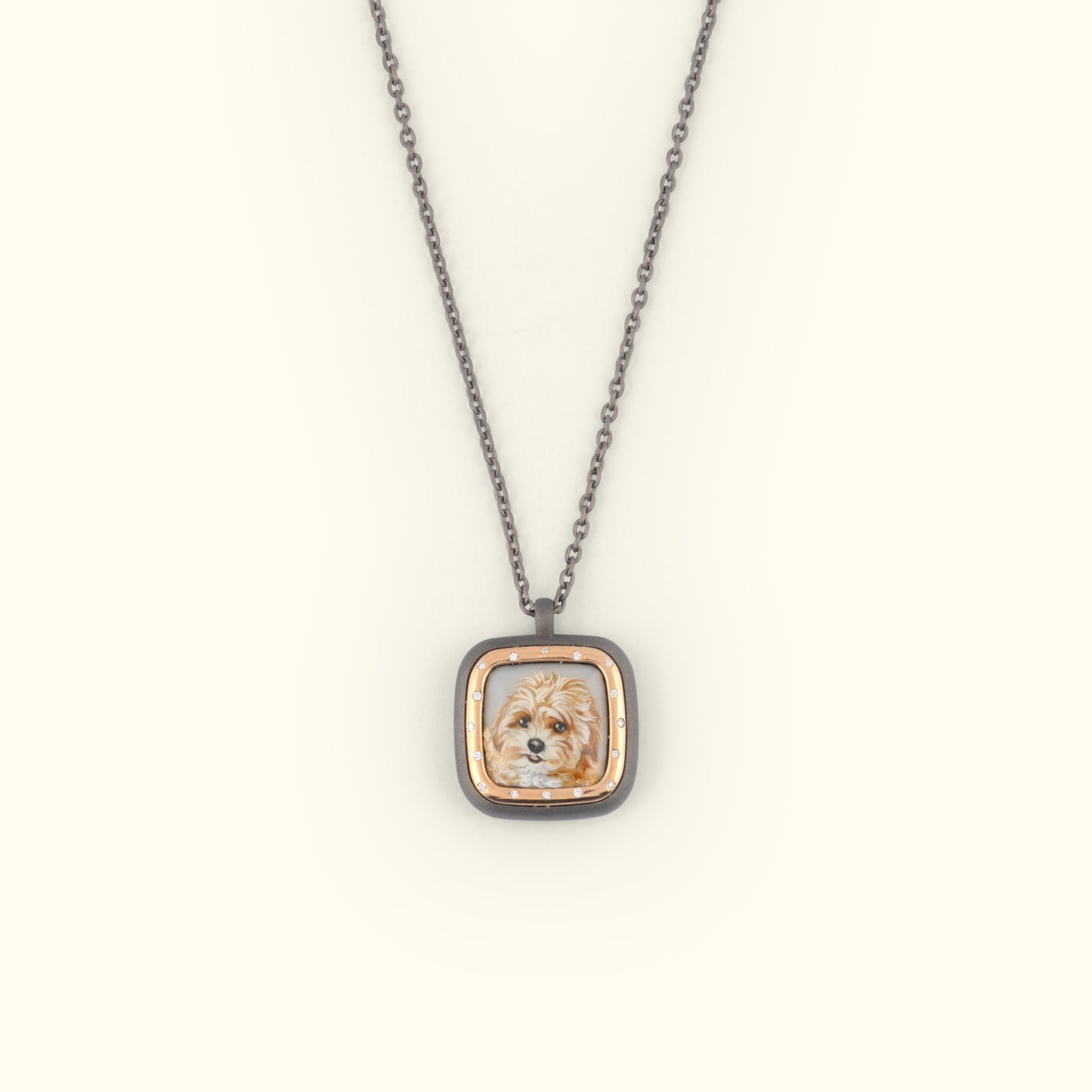 The Billig Custom Hand-Painted Pet Pawtrait Necklace