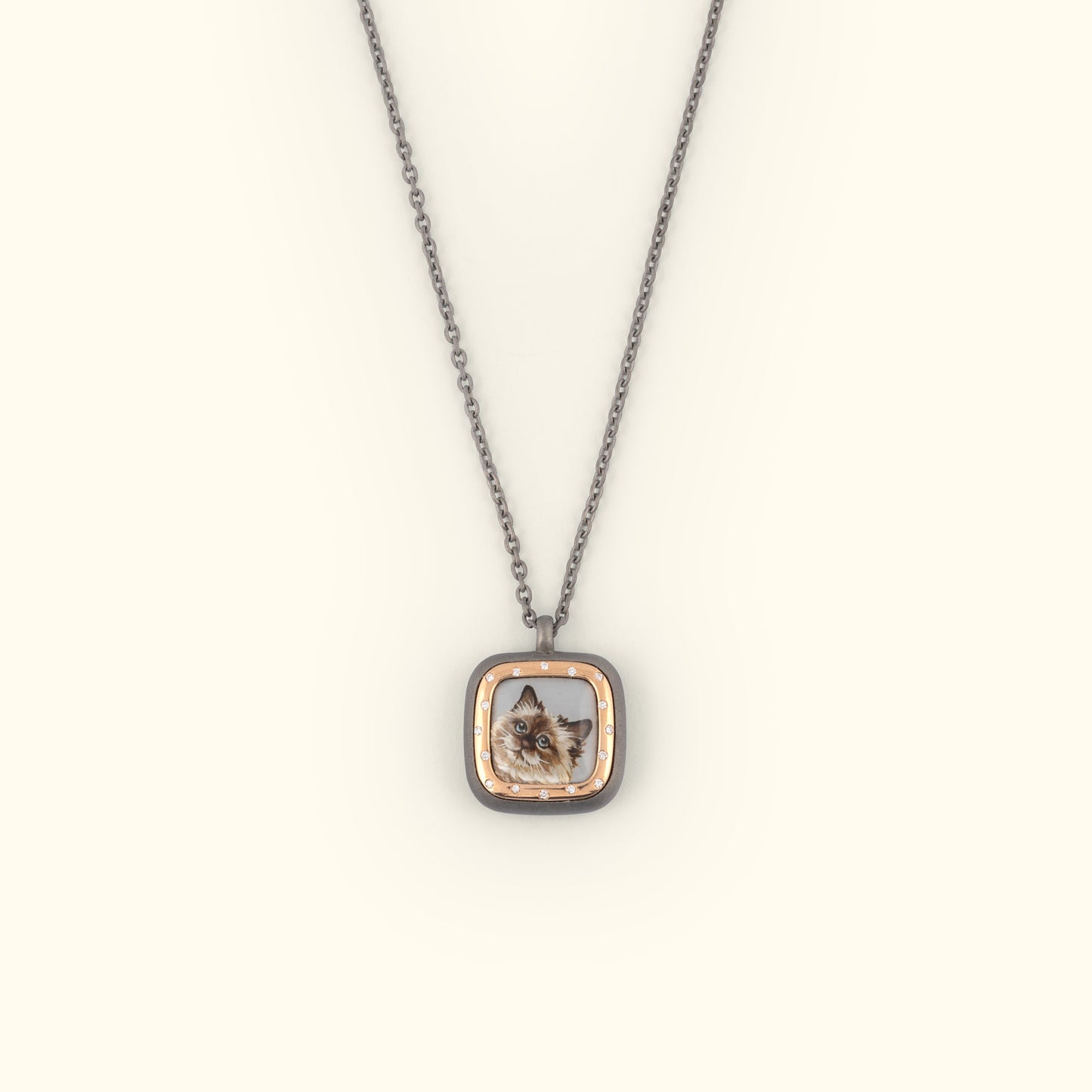 The Billig Custom Hand-Painted Pet Pawtrait Necklace