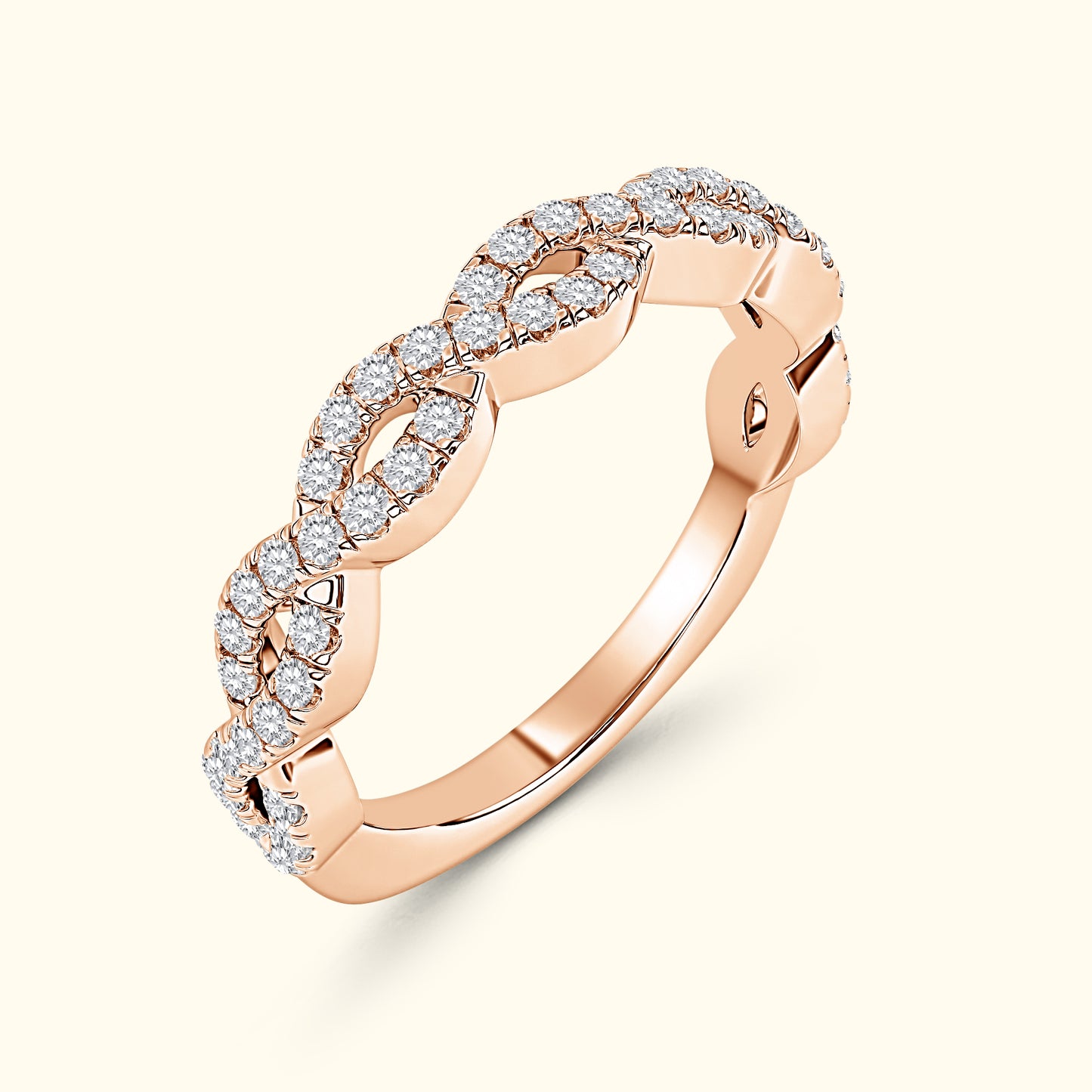 'Kayla' French Pavè Infinity Diamond Band