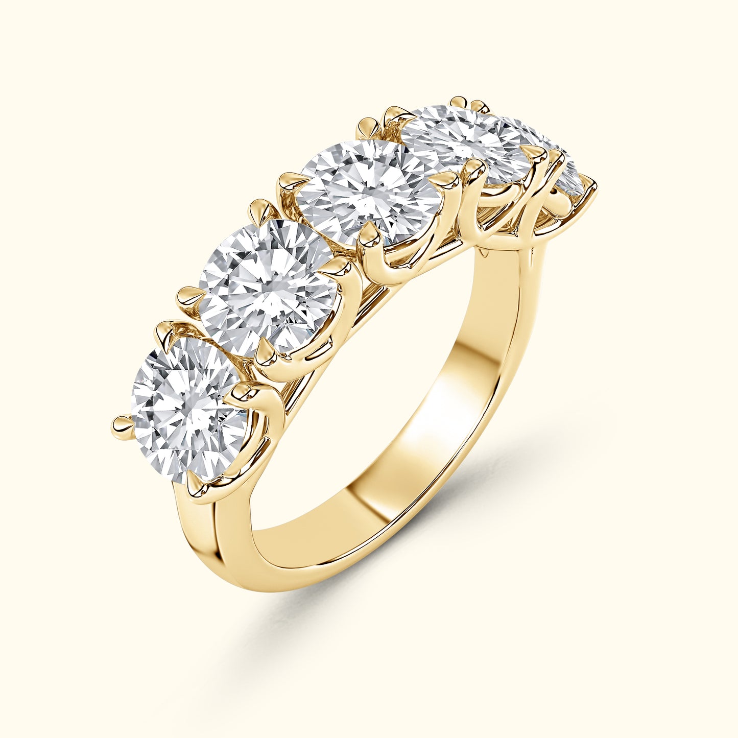 'Addison' 5 Stone Round Diamond Wedding Band