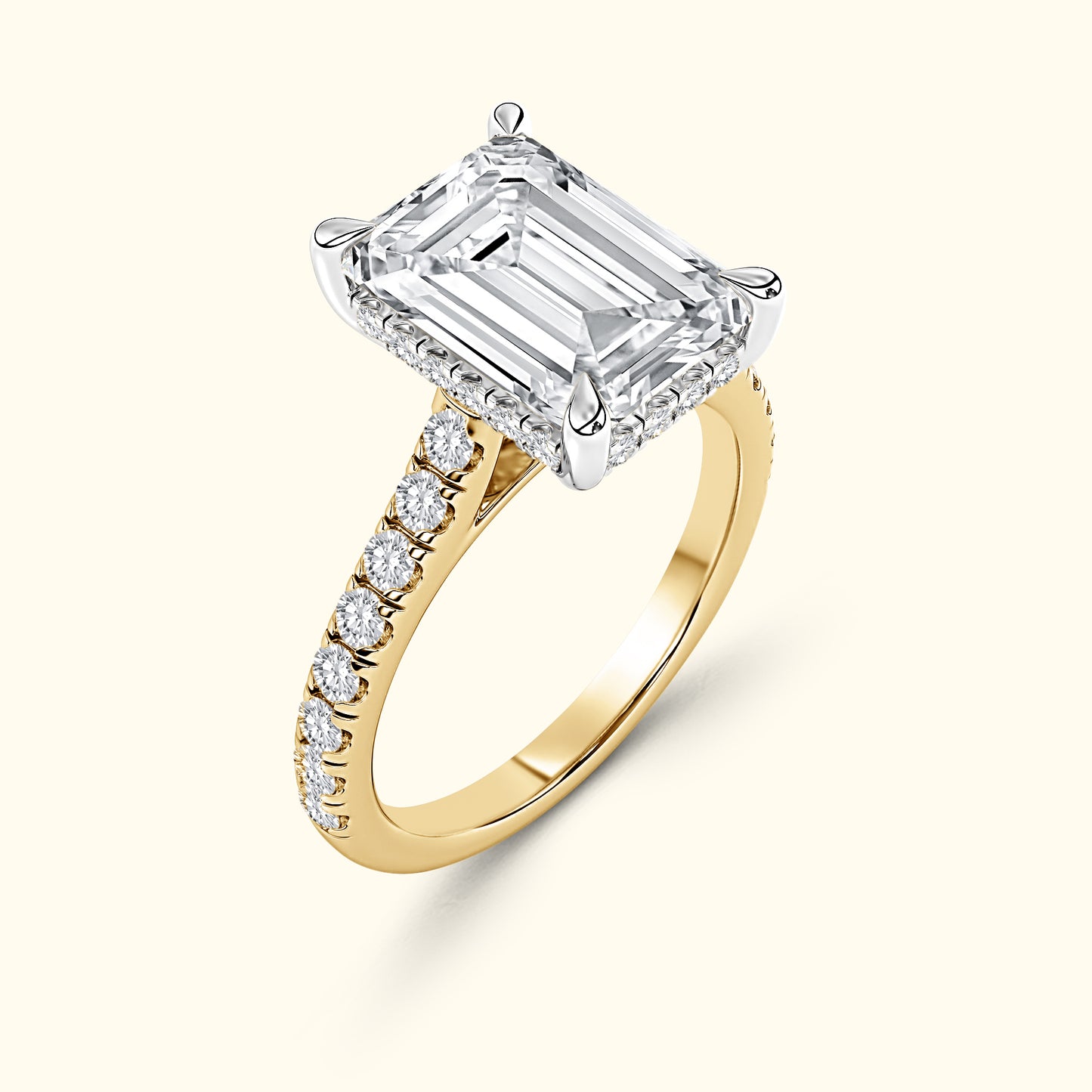 'Elizabeth' Engagement Ring - French Pavé Halo Design