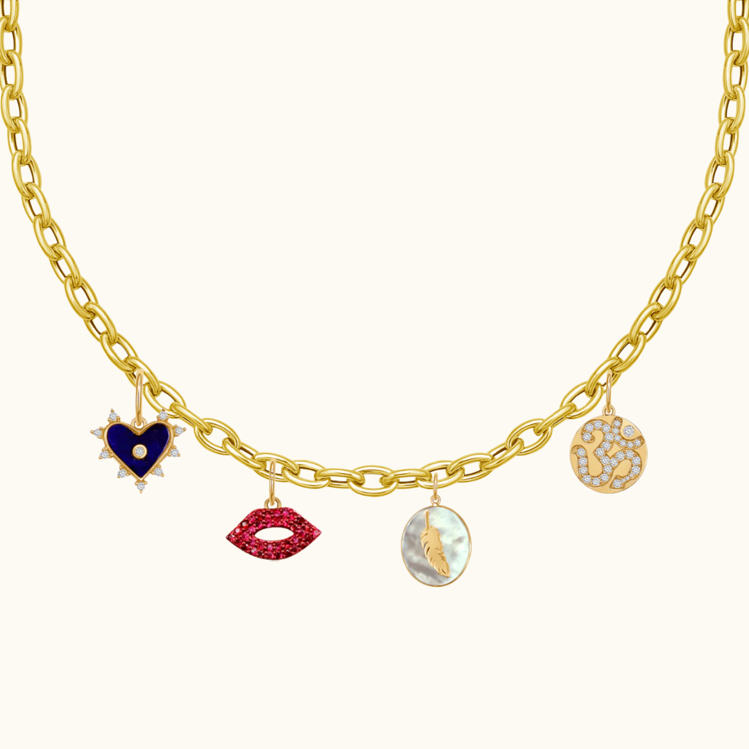 Diamond Om Disc Pendant