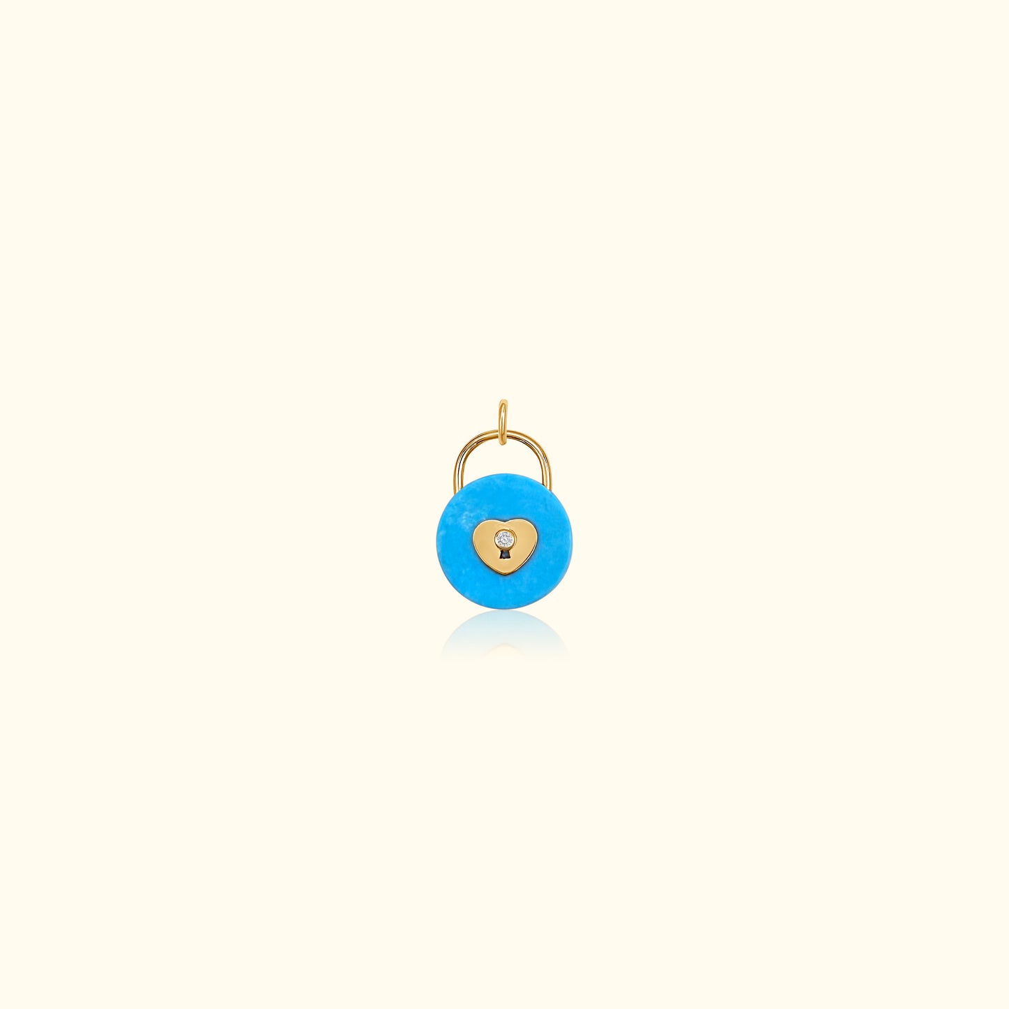 Turquoise and Diamond Padlock Medallion