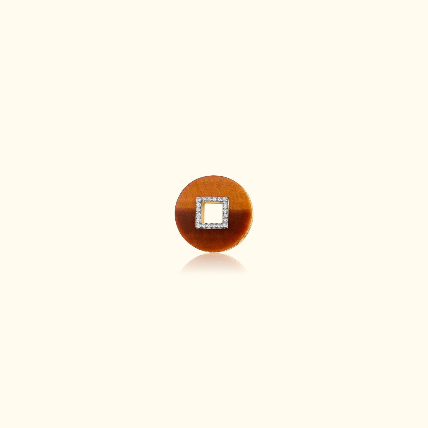 Tigers Eye and Diamond Disc Medallion