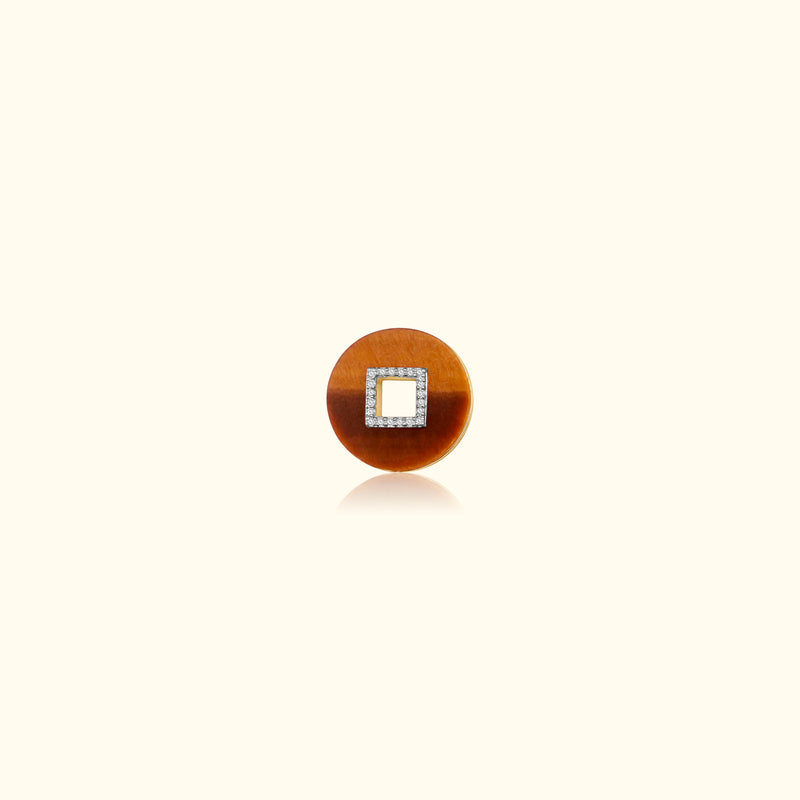 Tigers Eye and Diamond Disc Medallion