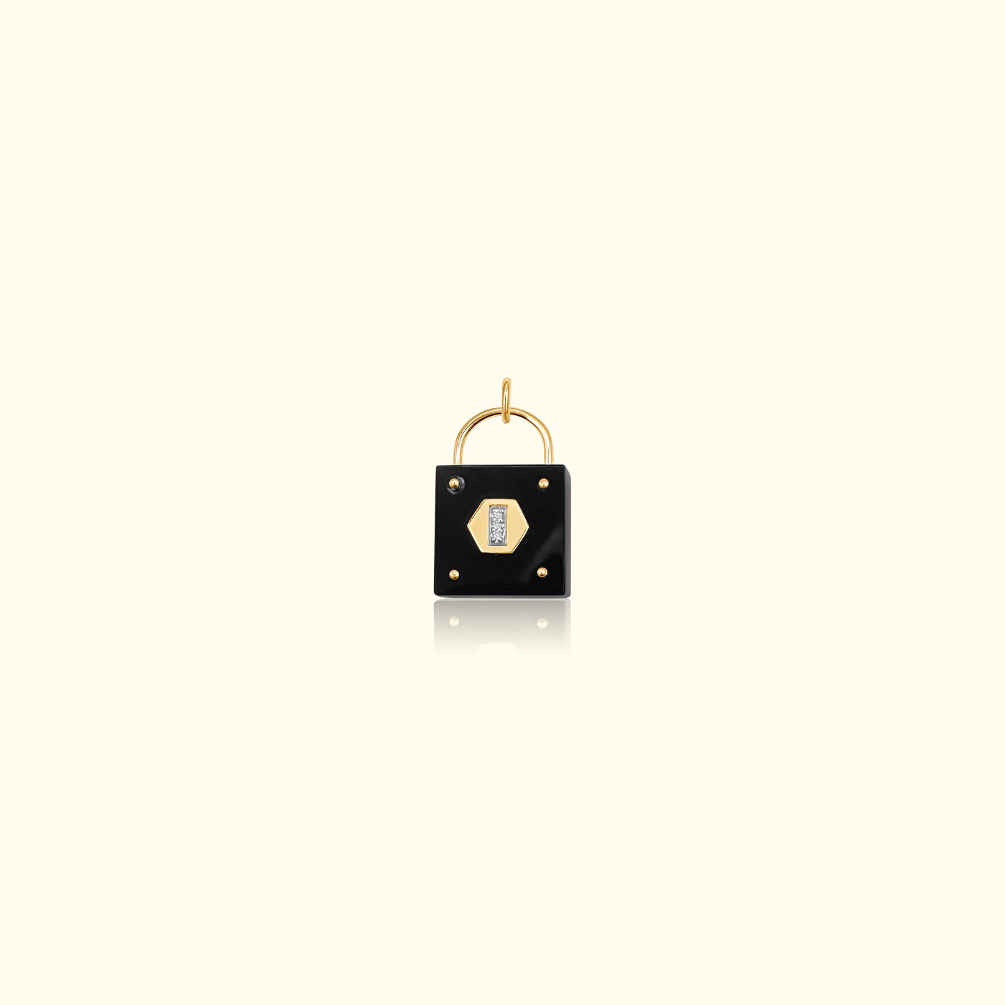 Onyx and Diamond Padlock Medallion