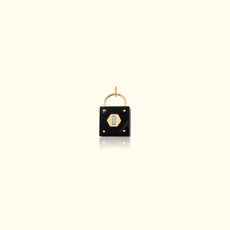 Onyx and Diamond Padlock Medallion
