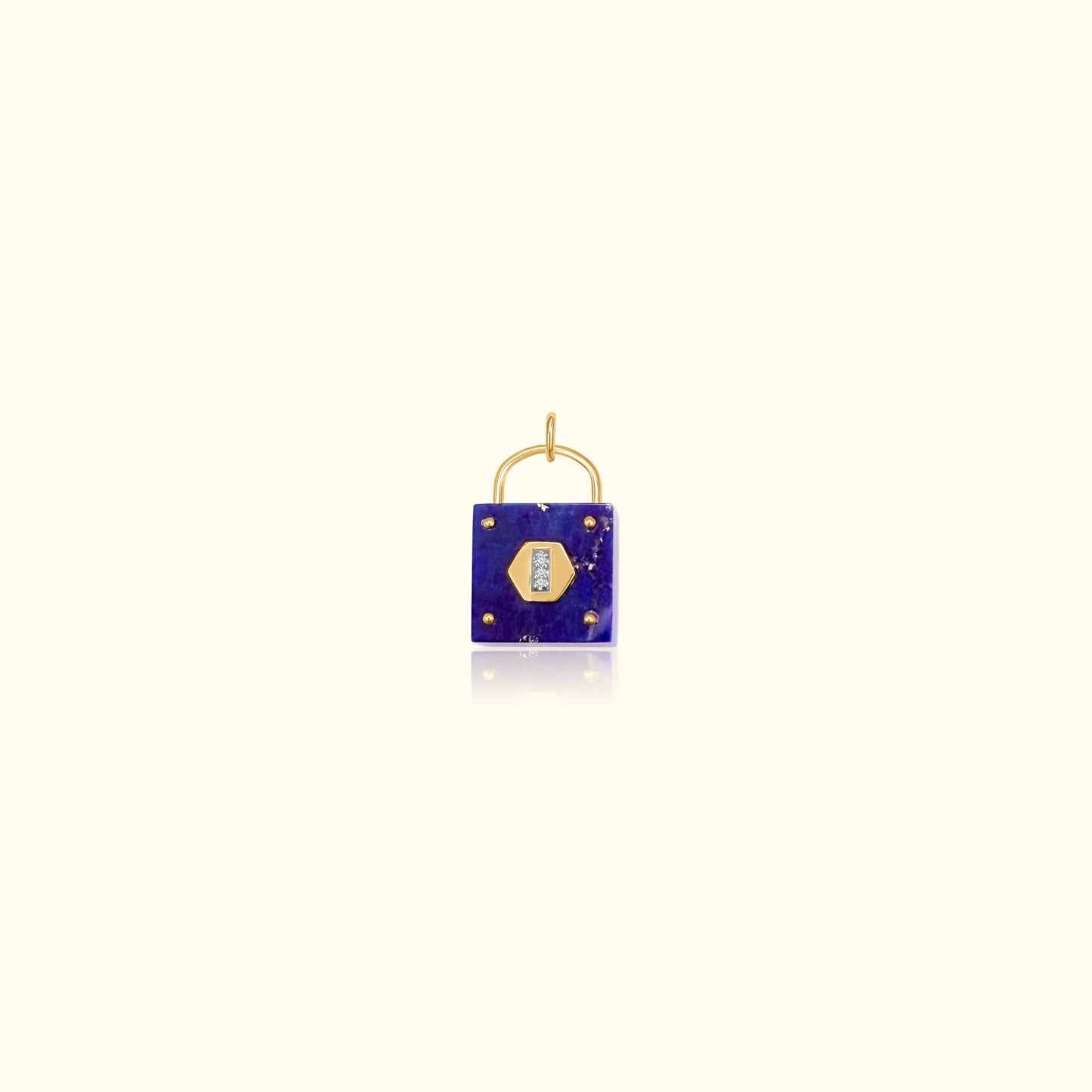 Lapis and Diamond Padlock Medallion