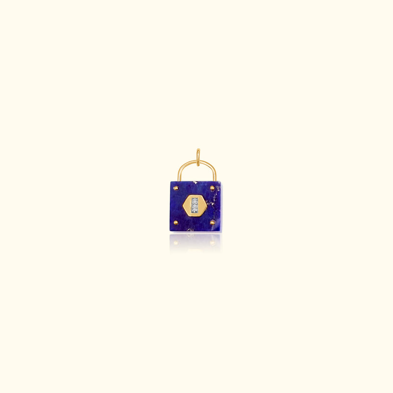 Lapis and Diamond Padlock Medallion