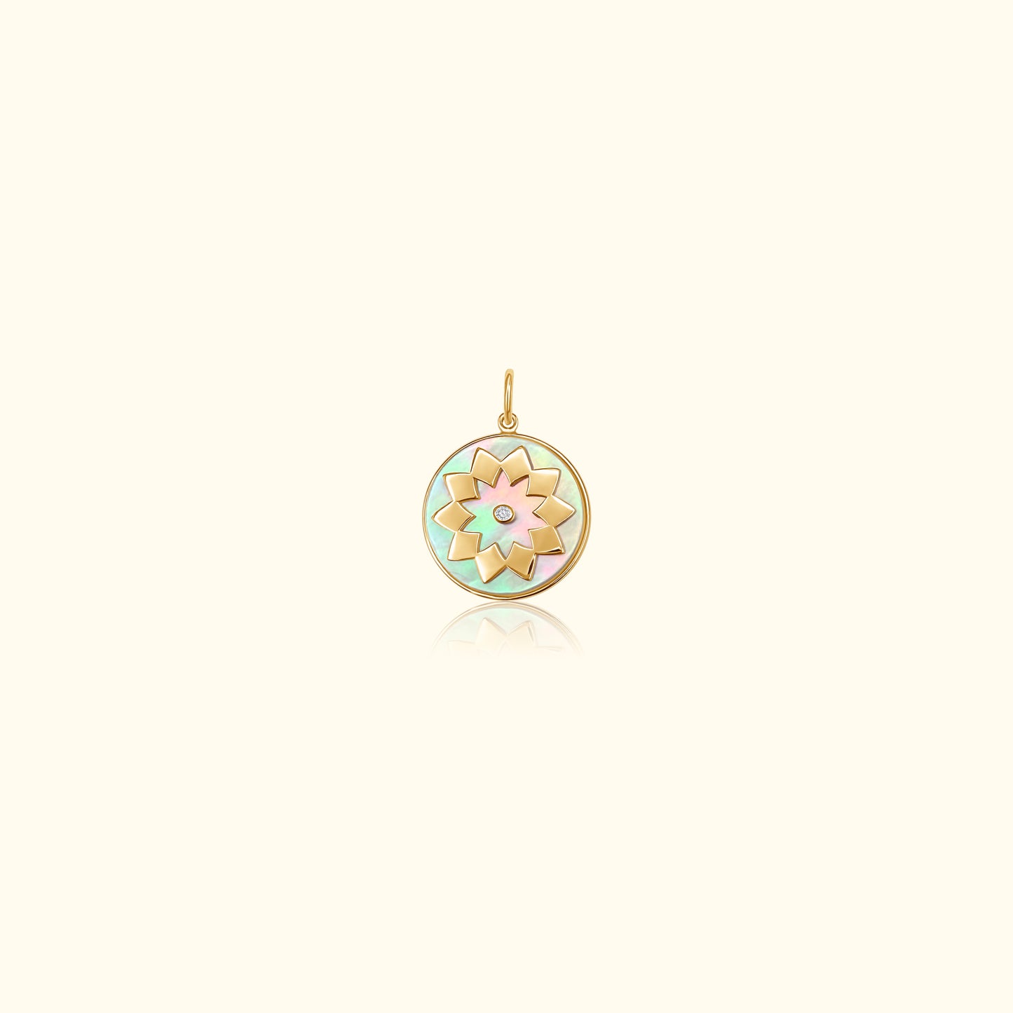 Sun Medal Mother of Pearl Diamond Medallion