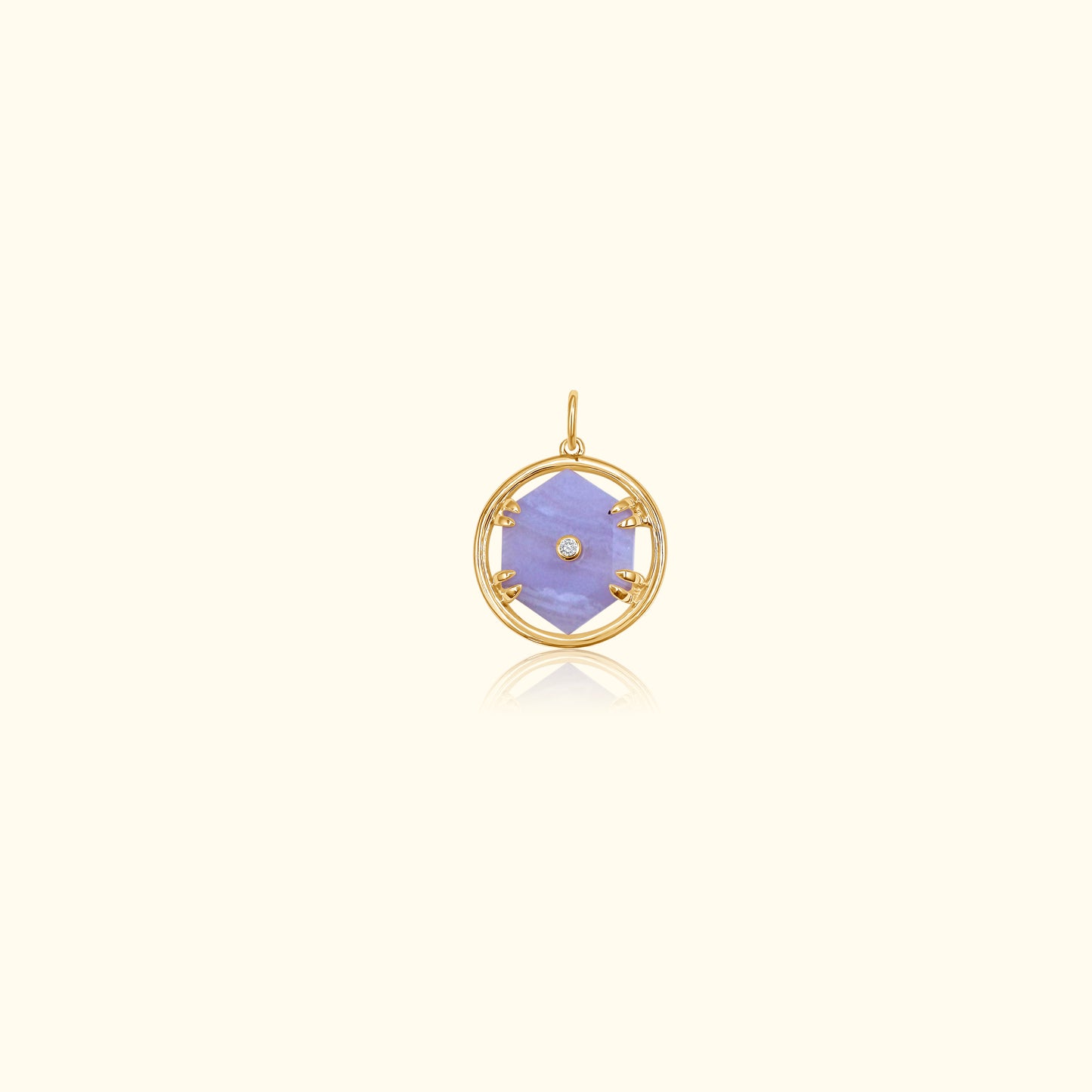 Blue Chalcedony Hexagon Medallion
