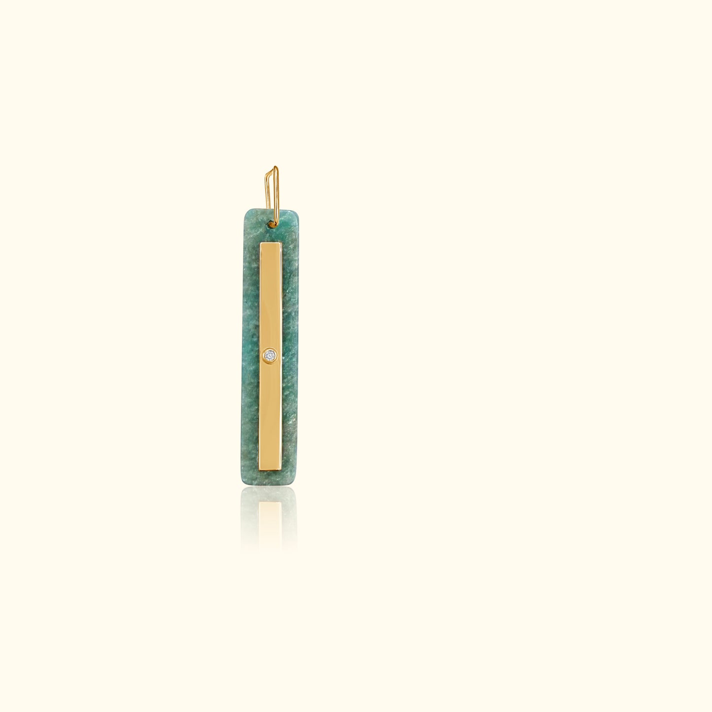 Amazonite and Diamond Mirror Medallion