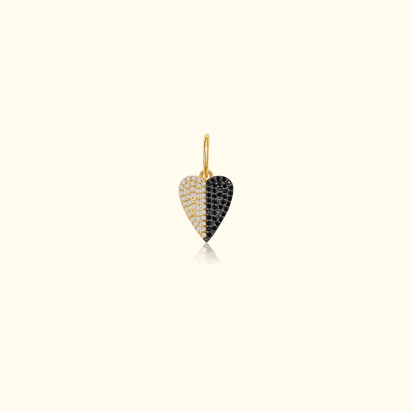 50/50 Diamond and Black Diamond Heart Pendant