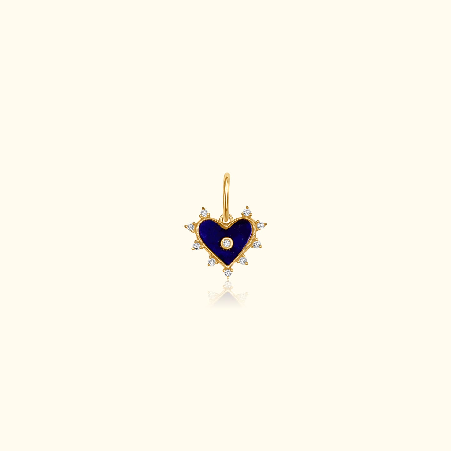 Diamond Halo Lapis Heart Pendant