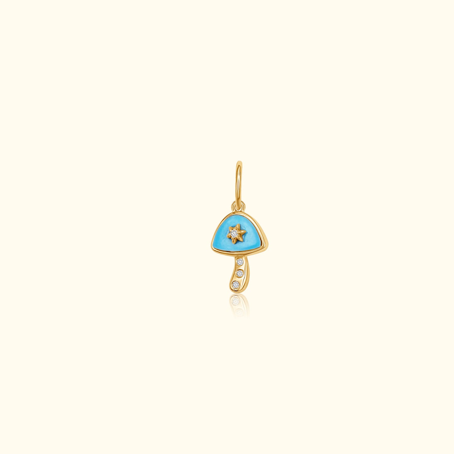 Diamond and Turquoise Mushroom Pendant
