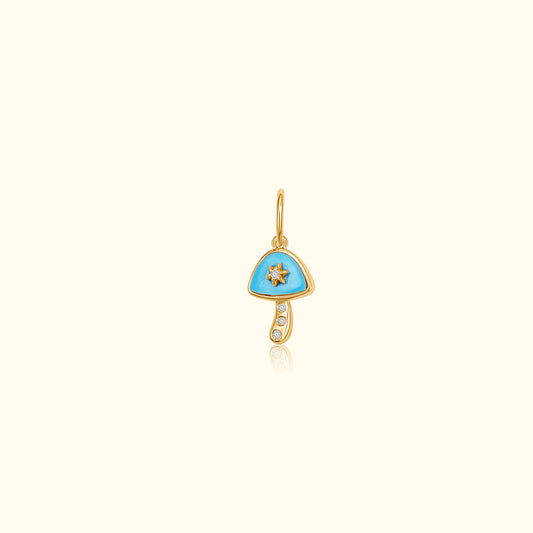 Diamond and Turquoise Mushroom Pendant