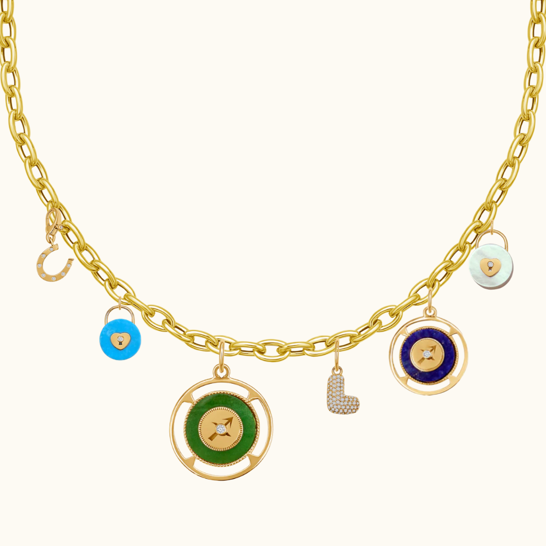 Sagittarius Zodiac Lapis and Diamond Medallion