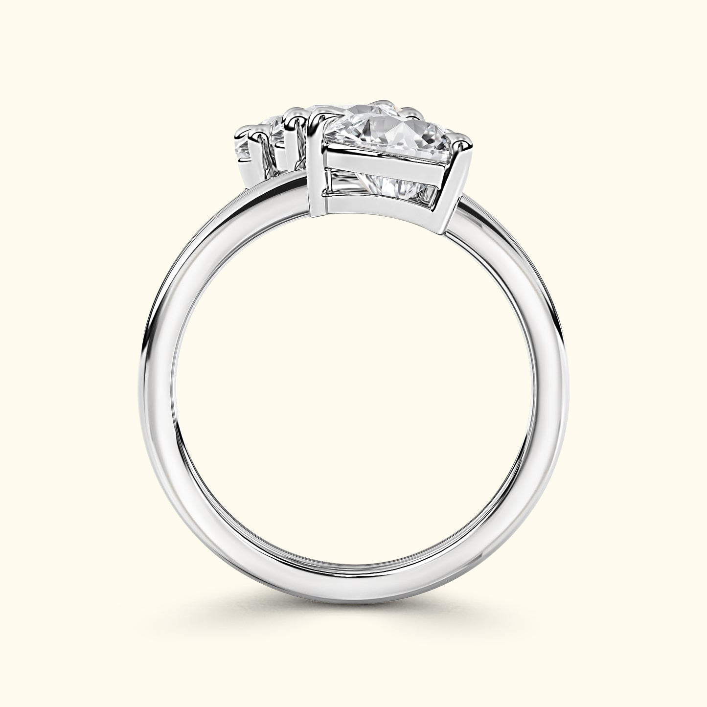 Round Diamond Spiral Ring