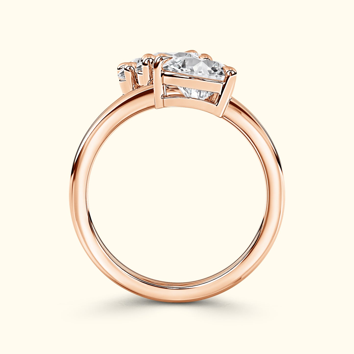 Round Diamond Spiral Ring