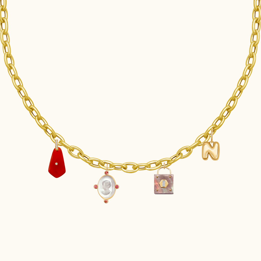 Puff 'N' Initial Pendant