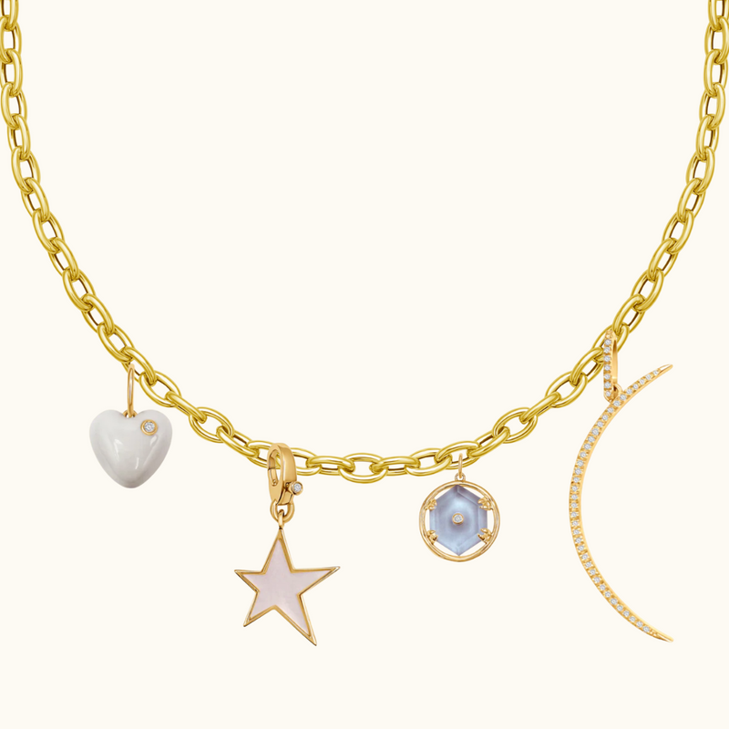 Diamond Crescent Moon Pendant