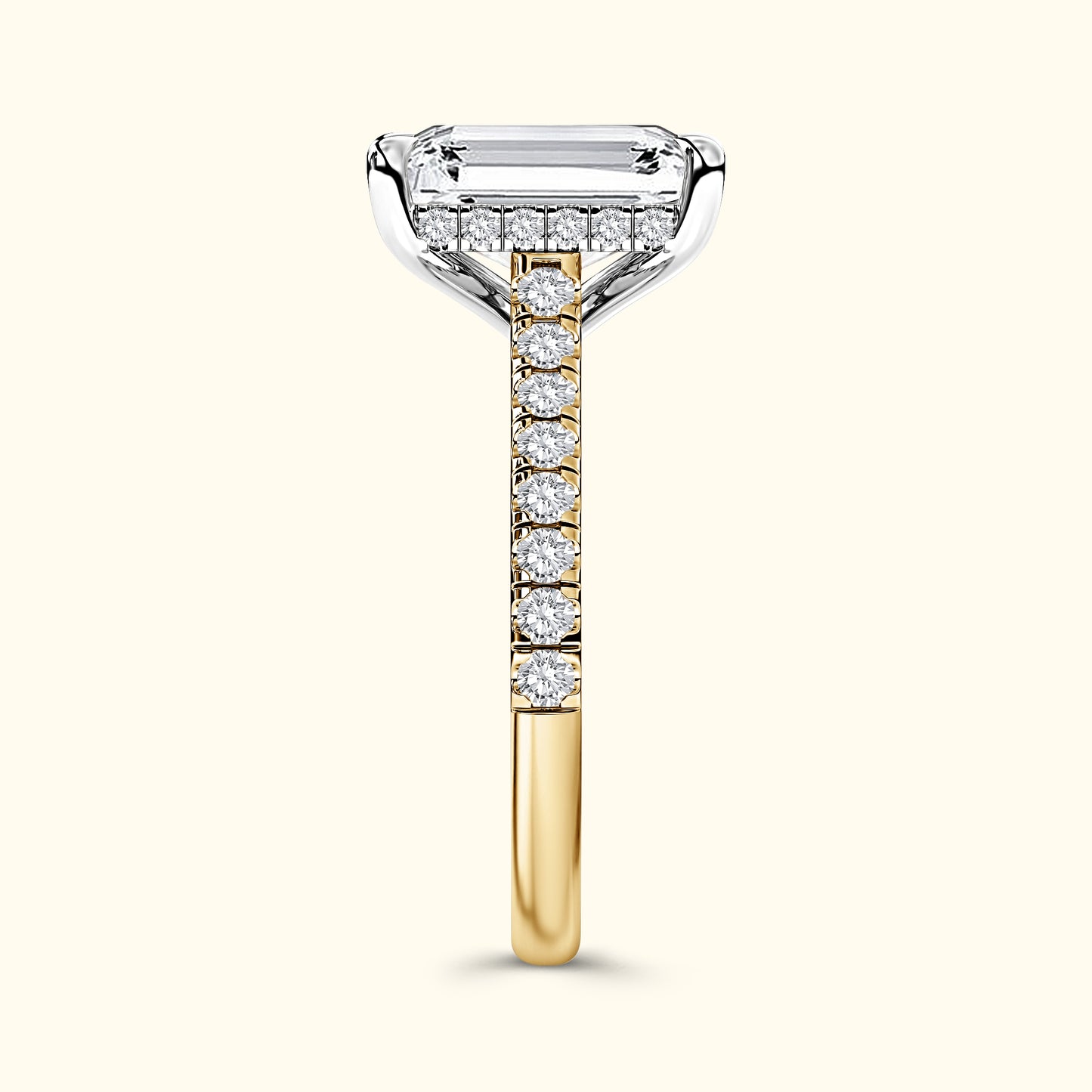 'Elizabeth' Engagement Ring - French Pavé Halo Design