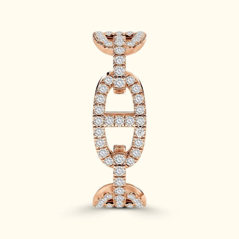 Diamond Chain Link Wedding Band