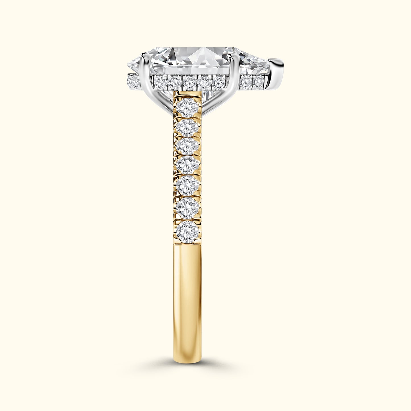 'Elizabeth' Engagement Ring - French Pavé Halo Design