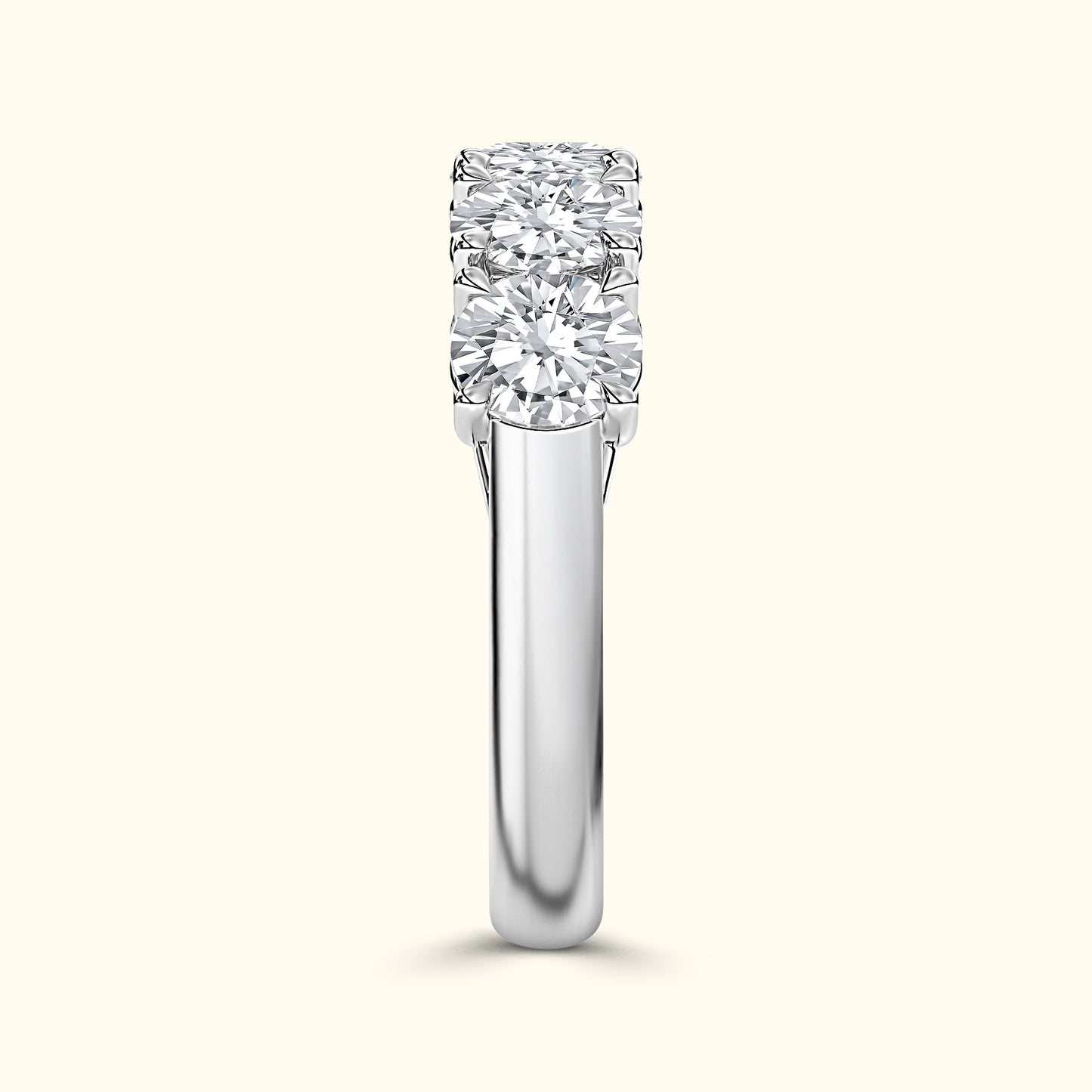 'Addison' 5 Stone Round Diamond Wedding Band