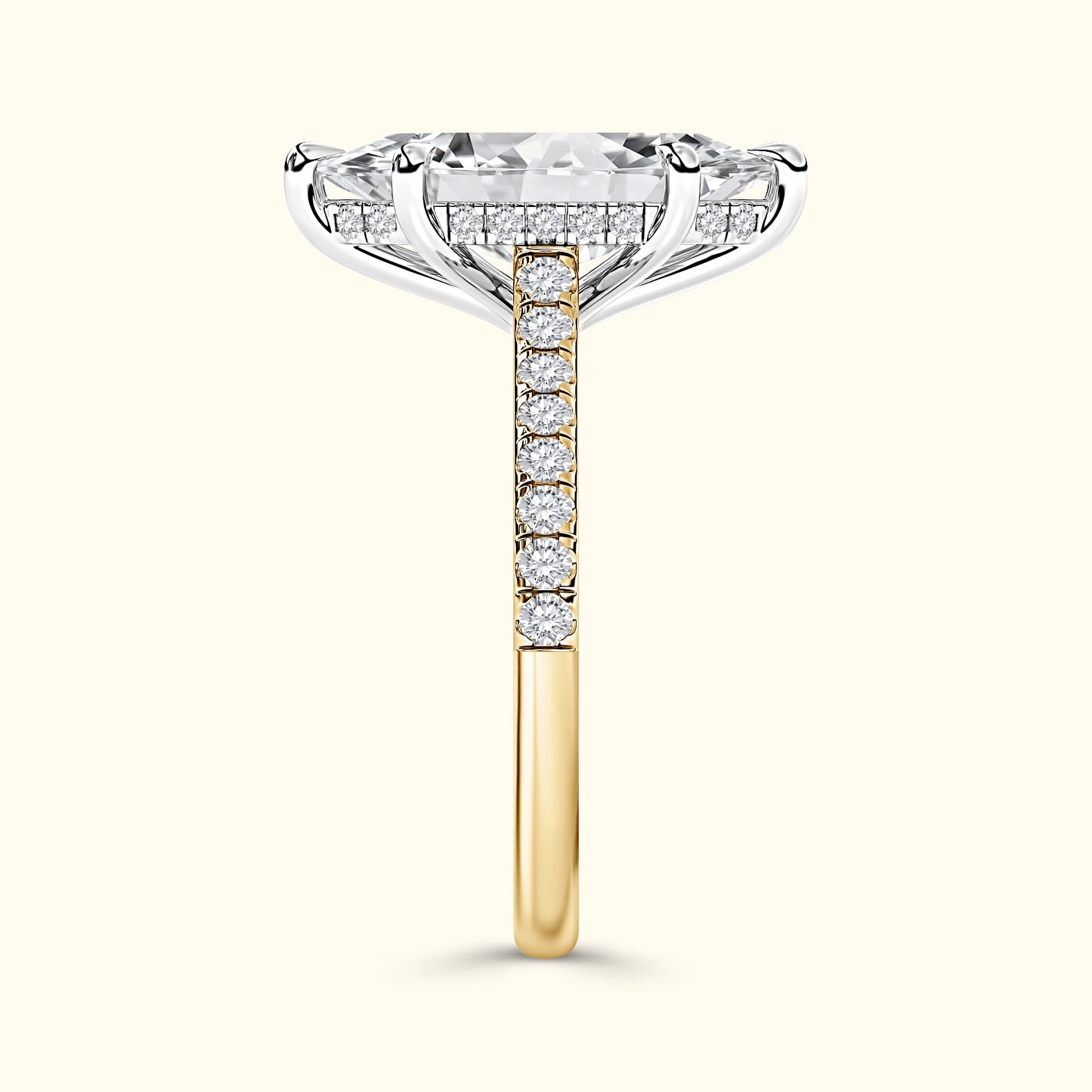 'Elizabeth' Engagement Ring - French Pavé Halo Design