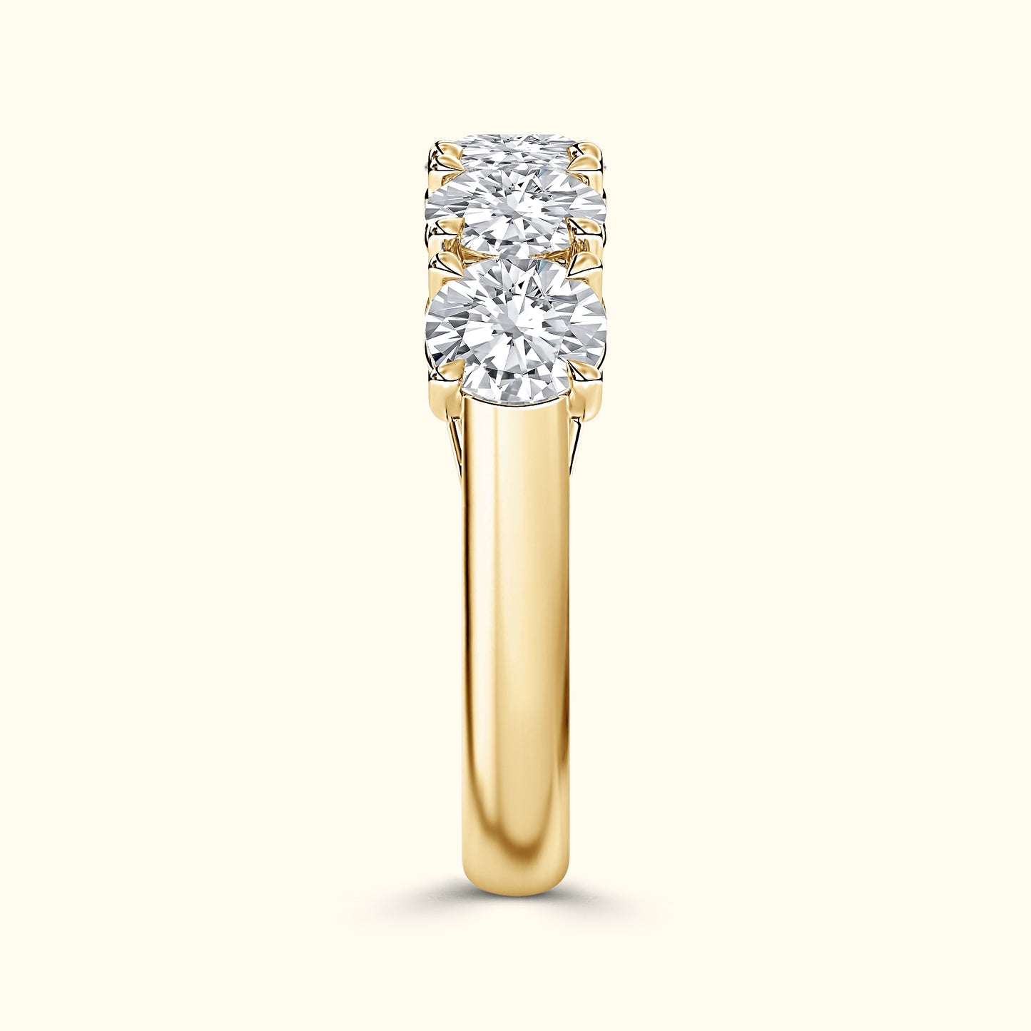 'Addison' 5 Stone Round Diamond Wedding Band