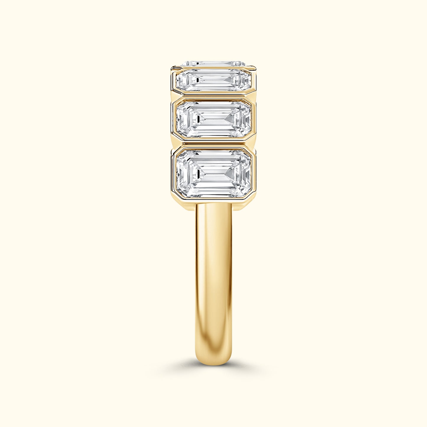 'Reagan' 7 Stone 2.45ct Emerald Bezel Set Diamond Wedding Band