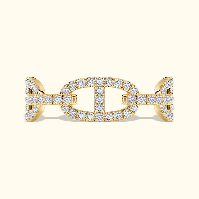 Diamond Chain Link Wedding Band