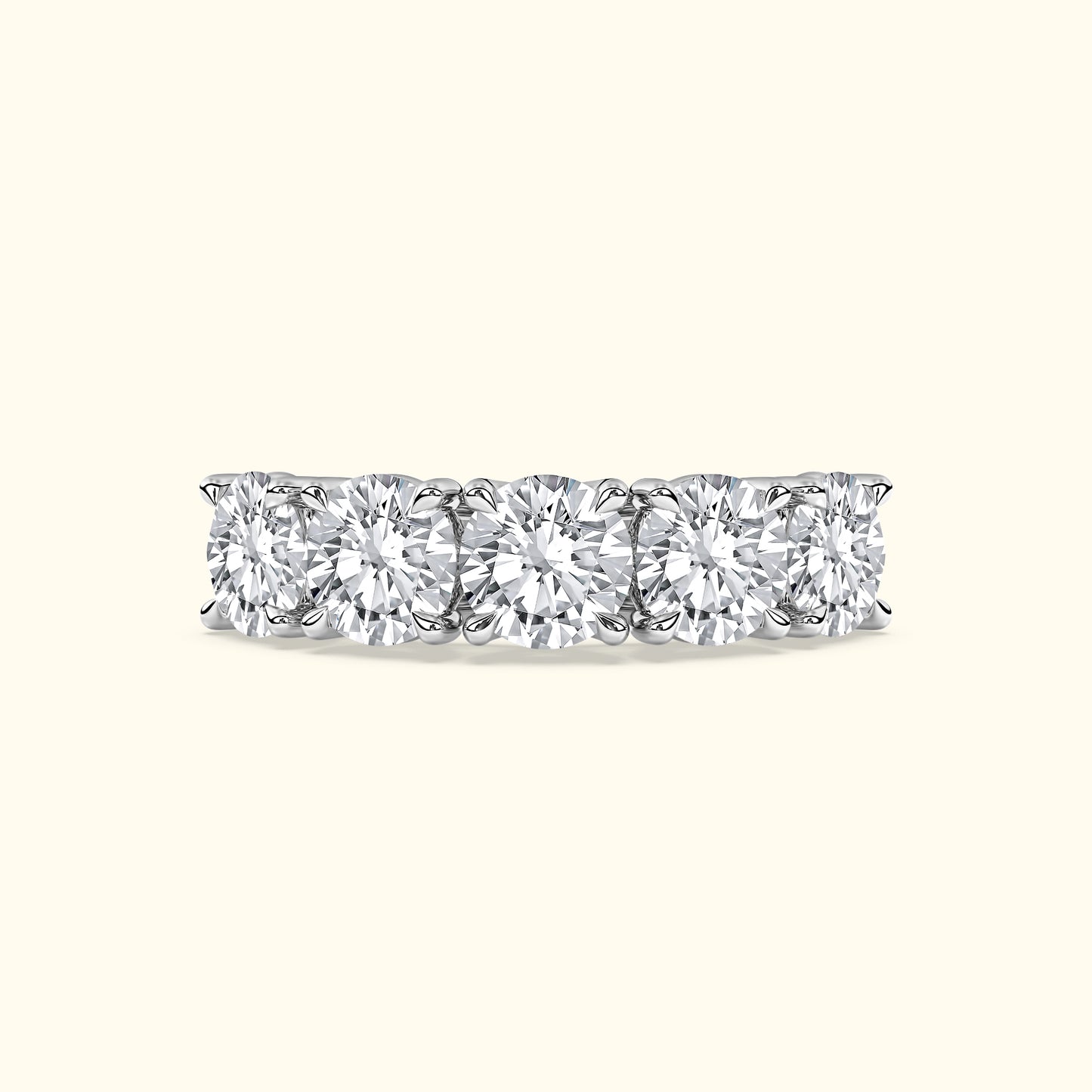 'Addison' 5 Stone Round Diamond Wedding Band