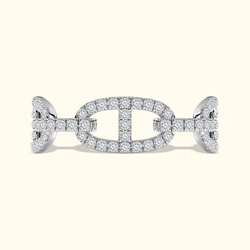 Diamond Chain Link Wedding Band