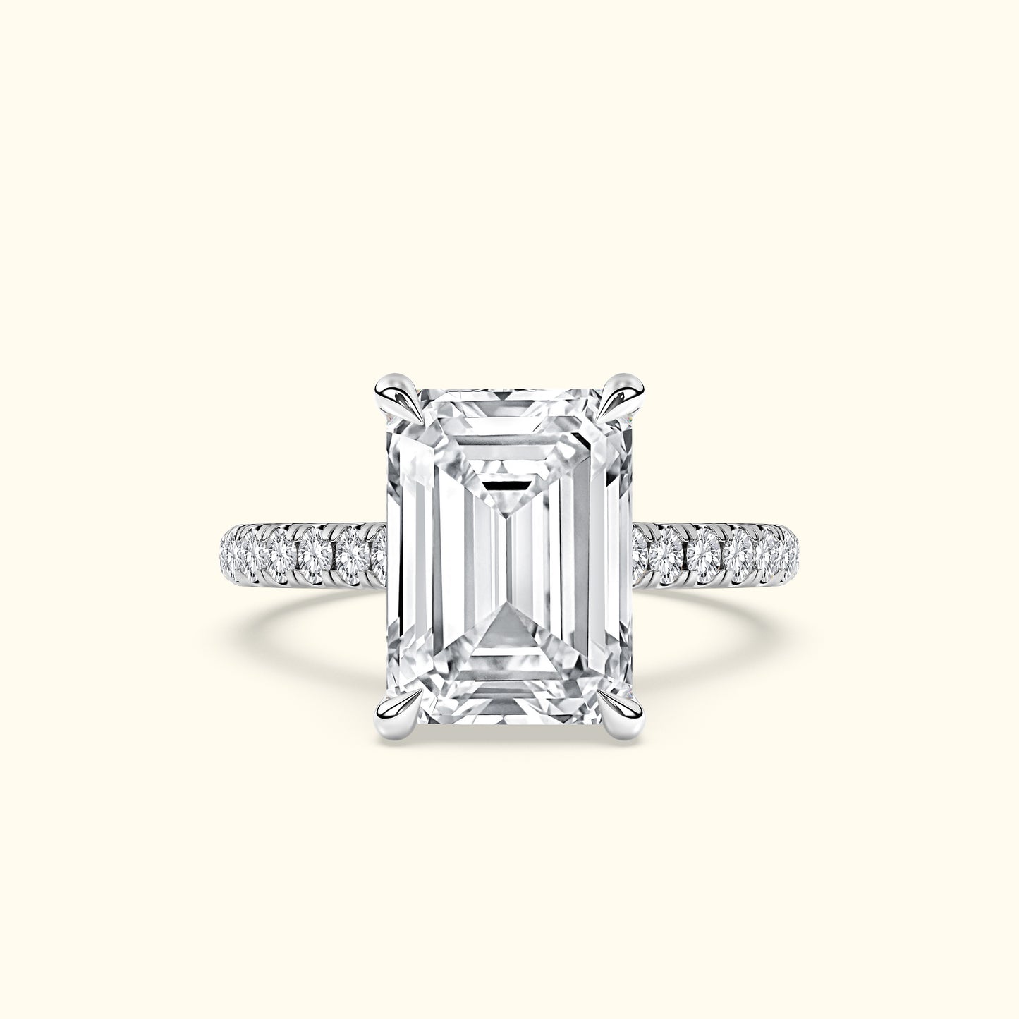 'Elizabeth' Engagement Ring - French Pavé Halo Design
